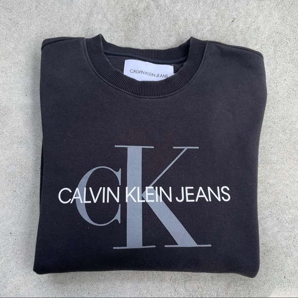 Calvin Klein Jeans classic logo Black crewneck - size M - Picture 7 of 7